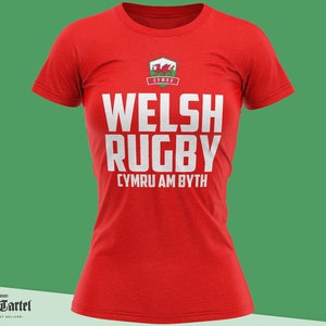 ウェールズ T シャツ、Cymru Am Byth、レディース ウェールズ トップ、ラグビー シャツ、ウェールズ T シャツ、ウェールズ ギフト ウェールズ ガールズ ギフト