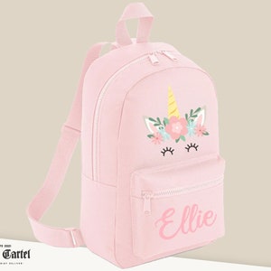 Personalised Unicorn Bag, Personalised Backpack Girls With Name and Unicorn, Back to School, Unicorn Backpack Toddler, Mini Backpack School