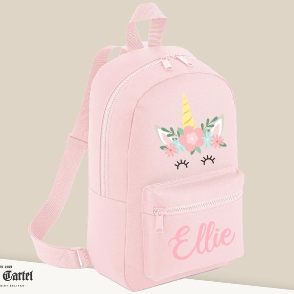 Sac licorne personnalisé, Sac à dos personnalisé Filles avec nom et Licorne, Retour à l’école, Sac à dos Licorne Tout-petit, Mini Sac à dos École