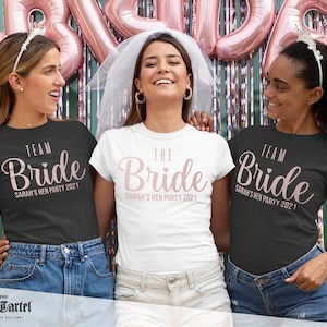 Personalised Hen Party T Shirts, Team Bride T Shirt, Hen Party Shirts, Bachelorette Party Shirts, Bachelorette Shirts, Bachelorette Gifts,