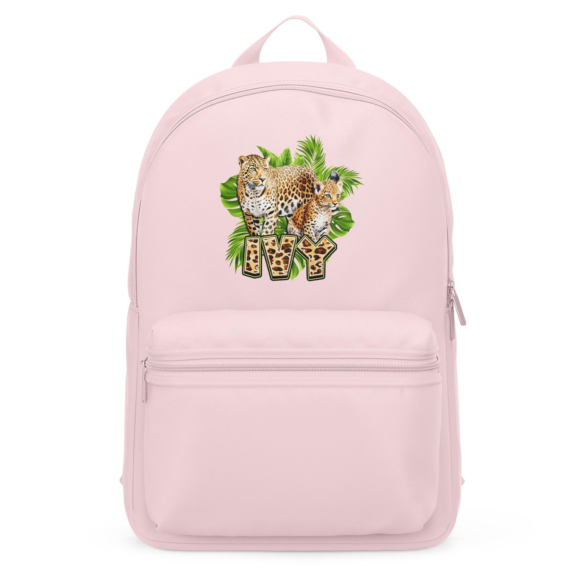 cheetah mini backpack Safari Leopard Kids Custom Mini Backpack, Cub and Mom Cheetah Design,  Animal Print With Personalised Name, School Bag Ideal Gift for Kids