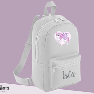 Sac licorne personnalisé, sac à dos personnalisé filles avec nom et licorne, nom à paillettes, sac à dos licorne enfants, sac d’école licorne