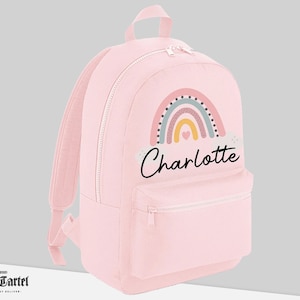 Sac arc-en-ciel personnalisé, sac à dos personnalisé avec nom et arc-en-ciel, retour à l’école, sac à dos arc-en-ciel pour tout-petits, sac à dos pour tout-petits