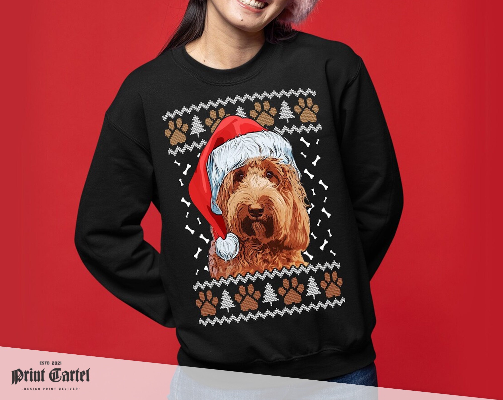 Cockapoo Christmas Sweater Cockapoo Sweatshirt Christmas Sweater Christmas Gift for Her Mens Womens Kids Cockapoo Christmas Gift Etsy UK