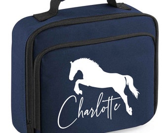 Personalised Horse Jumping Lunch Bag Girls