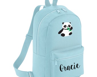 Cute Panda Backpack, Personalised School Bag, Kids Personalised Backpack,  Back to School, Nursery Bag, Mini Backpack, Preschool Bag