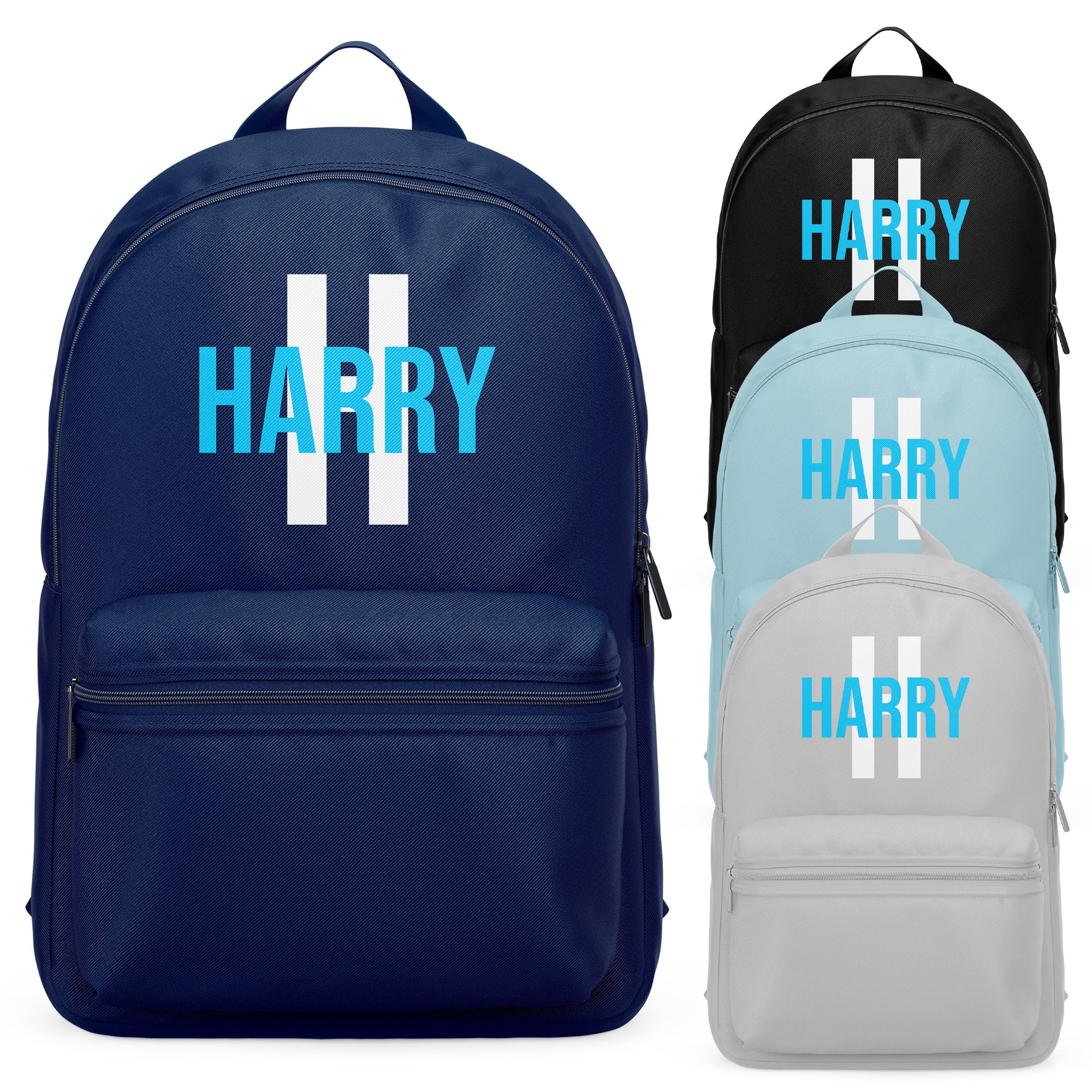 Personalised School Bag With Name And Initial Boys Etsy