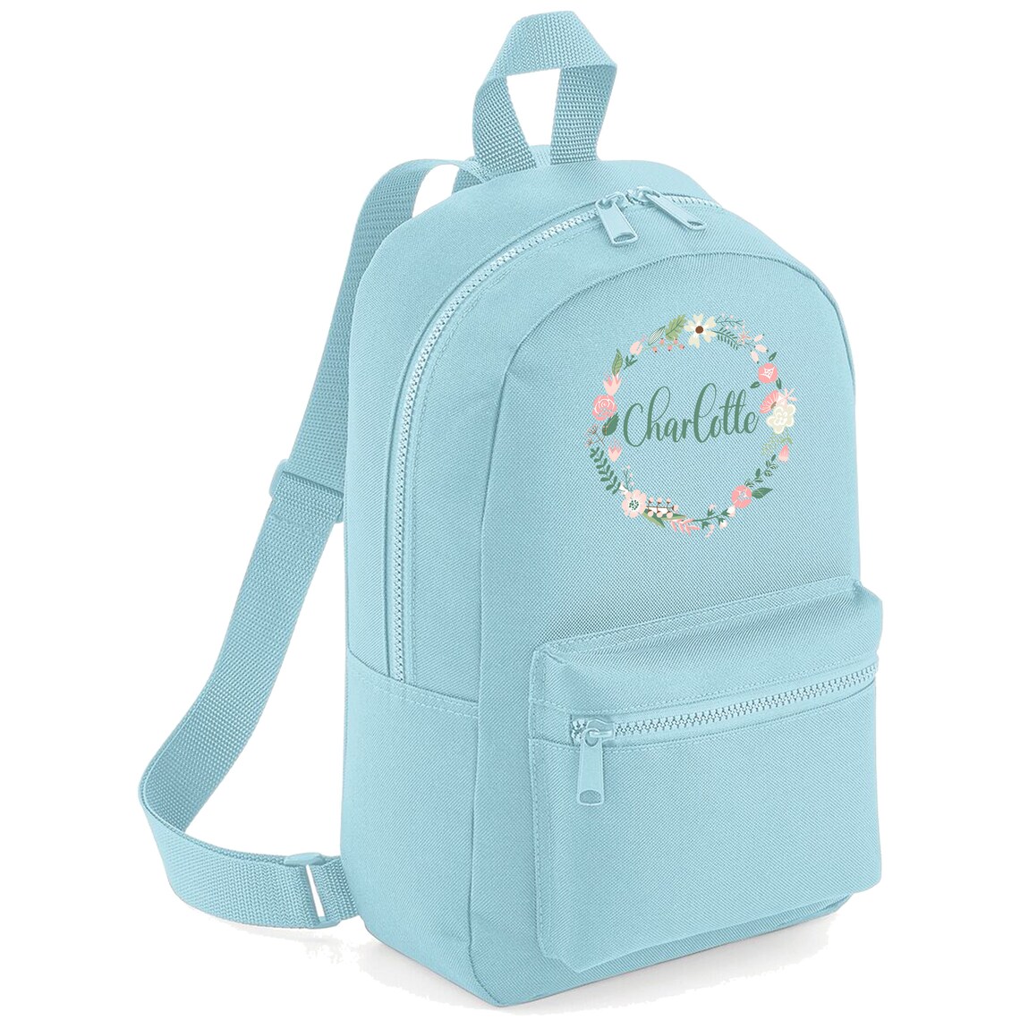 Personalised School Bag With Name Flower Pattern Kids Etsy UK