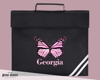Butterfly Book Bag, Personalised Book Bag, Personalised School Bag, Perfect gift For Going Back To School, Custom Name Book Bag, Butterflies
