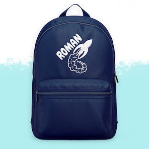 Rocket Backpack, Personalised School Bag, Boys Backpack, Boys School bag, School Backpack, Space Backpack, Printed School Bag