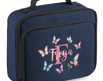 Spersonalizowana torba na lunch w kształcie motyla, spersonalizowana torba na lunch dla dziewcząt, urocze pudełko na lunch dla dziewczynek, przenośny pojemnik na lunch dla dzieci, maluchów i córek