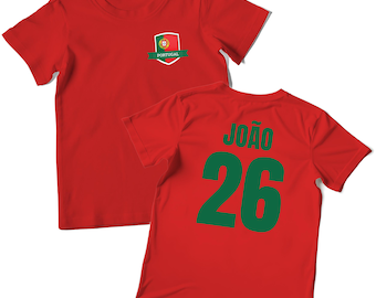 Custom Portugal Football T shirt For Kids, Portugal Shirt for Him or Her, Portugal Top, Portugal Flag 2026 Red Cotton Tee