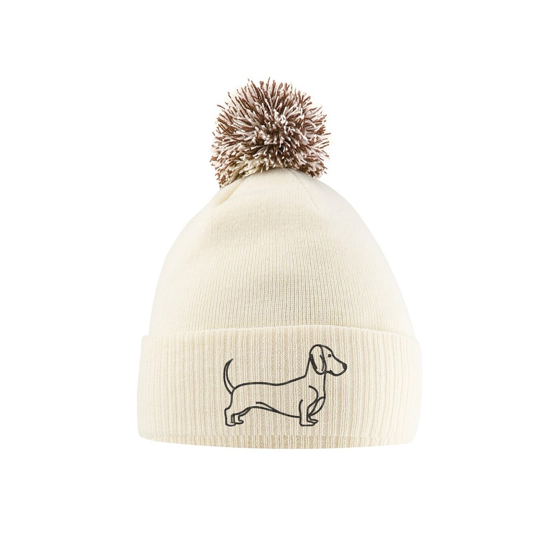 Dachshund Bobble Hat, Dachshund Gifts, Dog Walking Hat, Bobble Beanie Girls Gift Womens Dog