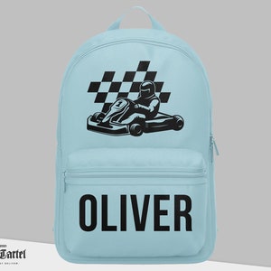 Sac à dos personnalisé, Go karting Sac à dos personnalisé avec nom, Retour à l’école, Sac à dos Karting Toddler, Mini Sac à dos École