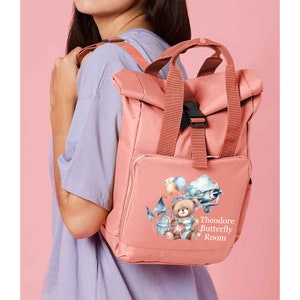 Teddy Bear Balloon Mini sac à dos à roulettes pour garçons, sacs de pépinière personnalisés pour garçons, cadeaux pour tout-petits à offrir