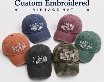Personalised Embroidered DAD Cap, Baby Announcement Hat EST 2027, Custom Pregnancy Reveal Couples Hats, New Father Cap Gift Daddy