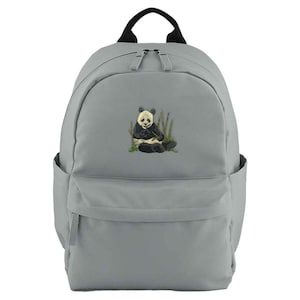 Embroidered Panda Bear, Bamboo Forest Animal Backpack, Black And White Bear Bags for Kids, Panda Tote Bag, Birthday Gift for Panda Lovers