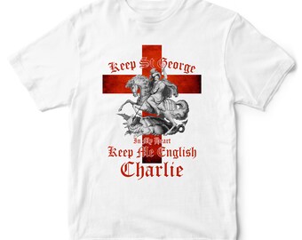 T-shirt personnalisé de la Saint-Georges pour garçons, t-shirt personnalisé pour la Saint-Georges, cadeaux enfants pour la Saint-Georges