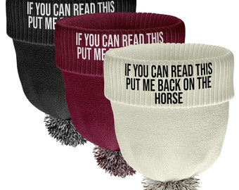 If You Can Read This Funny Bobble Hat, Horse Riding Gifts, Horse Riding Hat, Bobble Beanie Girls Gift Womens Equestrian Clothes