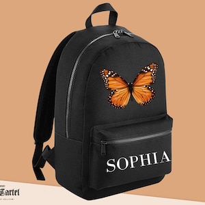 Sac papillon personnalisé, sac à dos personnalisé avec nom et papillon, retour à l’école, sac à dos papillon pour tout-petits, mini sac à dos école
