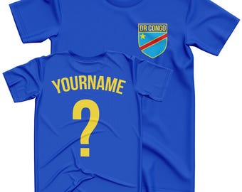 Camiseta de fútbol personalizada de la República Democrática del Congo para niños, camiseta infantil con el escudo de la República Democrática del Congo a medida, camiseta para eventos deportivos, regalo de fútbol de la República Democrática del Congo 2026