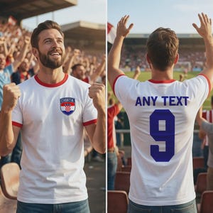 Croatia Personalised Football T shirt For Men, Custom Croatian Badge Mens Tee, Tee For Sports Event, Hrvatska Football Gift image 3