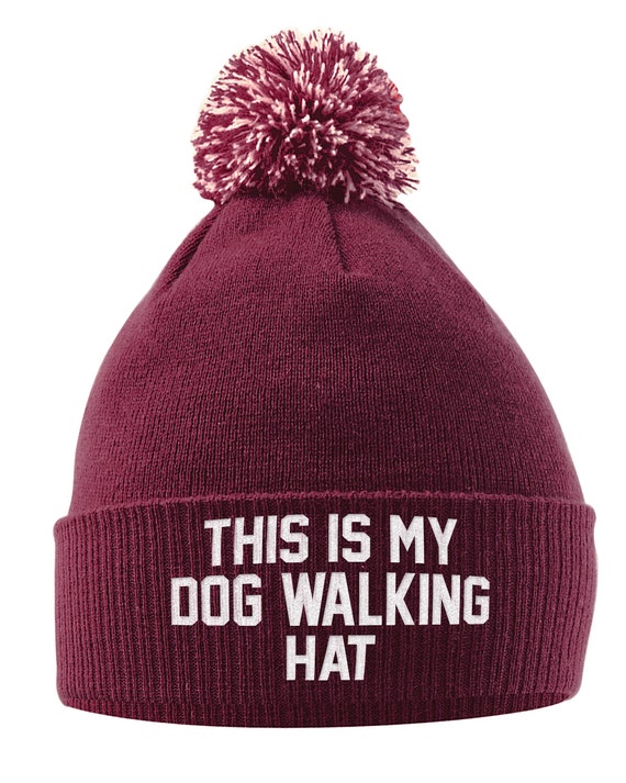 Dog Walking Hat Funny Bobble Hat for Dog Walkers Pet Animal Lover Beanie Winter Headwear Men Women Gifts Birthday