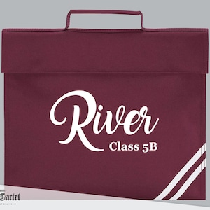 Sac de livre scolaire personnalisé, sac de livre classique, nom et classe personnalisés, retour à l’école garçons ou filles, sac de livre pour enfants