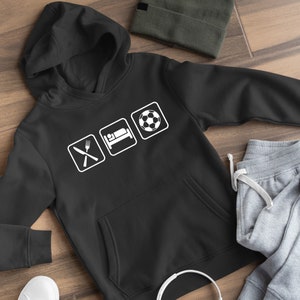 Eat Sleep Football Hoodie for Boys, Football Gifts for Boys Girls Kids Funny Novelty Birthday Gift Idea