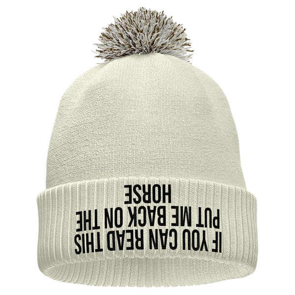 If You Can Read This Funny Bobble Hat, Horse Riding Gifts, Horse Riding Hat, Bobble Beanie Girls Gift Womens Equestrian Clothes