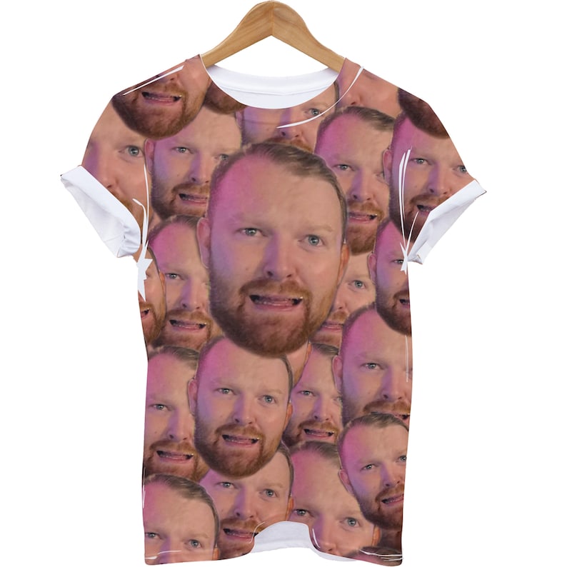 T-shirt personnalisé imprimé sur l'ensemble du visage unisexe image 2