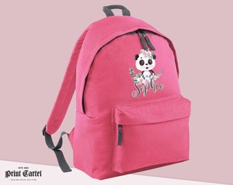 Personalised Panda Backpack, Personalised School Bag, Personalised Backpack, Childs Backpack, Boys backpack, Kids Backpack, Panda School Bag