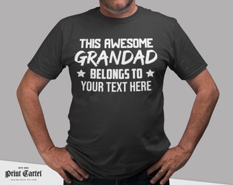 This Awesome Grandad Belongs To Tshirt, Personalised Tshirt, Fathers Day Gifts, Grandfather Gifts, Grandad tshirt, Personalised Gift