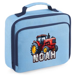 Boys Tractor Custom Lunch Bag, Farming Design, Customised Backpack with Printed Name, Kids Lunch Bags with Tractor Design, Custom Lunch Tote