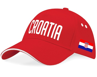 Croatia Fan Hat, National Flag Baseball Cap for Travel, Football, Sports Events, Patriotic Gift for Croatian Supporters, Adjustable Fit Cap