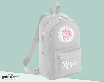 Custom Unicorn Bag, Personalised Backpack Girls With Name and Unicorn, Glitter Name, Unicorn Backpack Kids, Personalised unicorn Bag