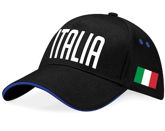 Italia Baseball Hat with National Flag Patch, Adjustable Fit for Men and Women, Travel and Sports Cap, Souvenir Gift, Casual Outdoor Wear