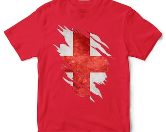 Camiseta con bandera rasgada de Inglaterra para niños, camiseta de Inglaterra para niños