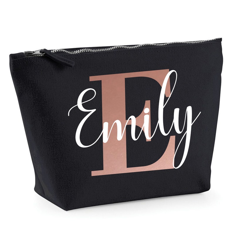 Rose Gold Personalised Make up Bags INITIAL NAME Etsy UK