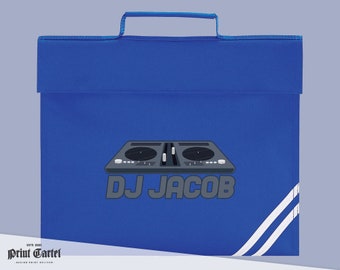 Borsa per DJ musicale personalizzata, borsa scolastica personalizzata, regalo perfetto per il ritorno a scuola, borsa per DJ con nome personalizzato, porta libri, borsa per musica