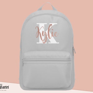Sac à dos personnalisé en or rose, sac à dos personnalisé pour enfants, nom personnalisé et initiale, sac d’école pour filles, sac à dos préscolaire