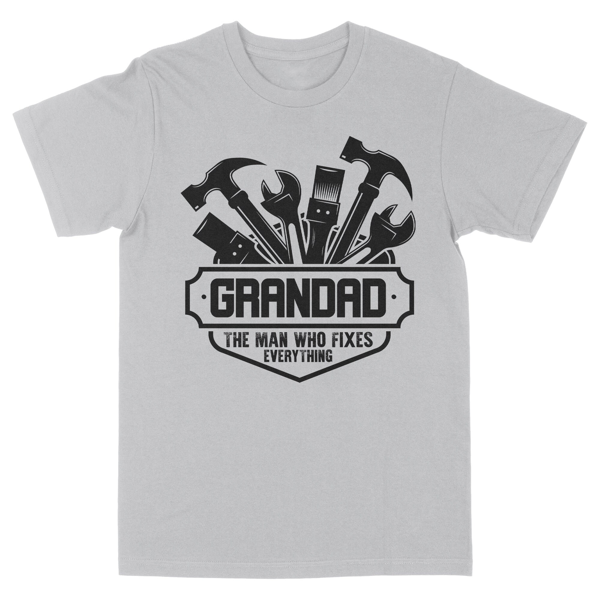 Fruit Of The Loom Men's Funny T-Shirt - 'If Grandad Can't Fix It No One Can' - Birthday/Xmas