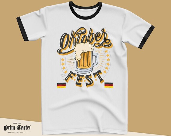 Oktoberfest Tshirt,  Germany T Shirt, Germany Tshirt Ringer White Black Drinking Tshirt Deutschland Tshirt , Mens T-Shirt Fan Gifts German