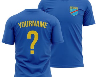 Camiseta de fútbol personalizada de la República Democrática del Congo para hombre, camiseta con el escudo de la República Democrática del Congo para hombre, camiseta para eventos deportivos, regalo de fútbol de la República Democrática del Congo 2026