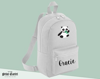 Cute Panda Backpack, Personalised School Bag, Kids Personalised Backpack, Back to School, Nursery Bag, Mini Backpack, Preschool Bag