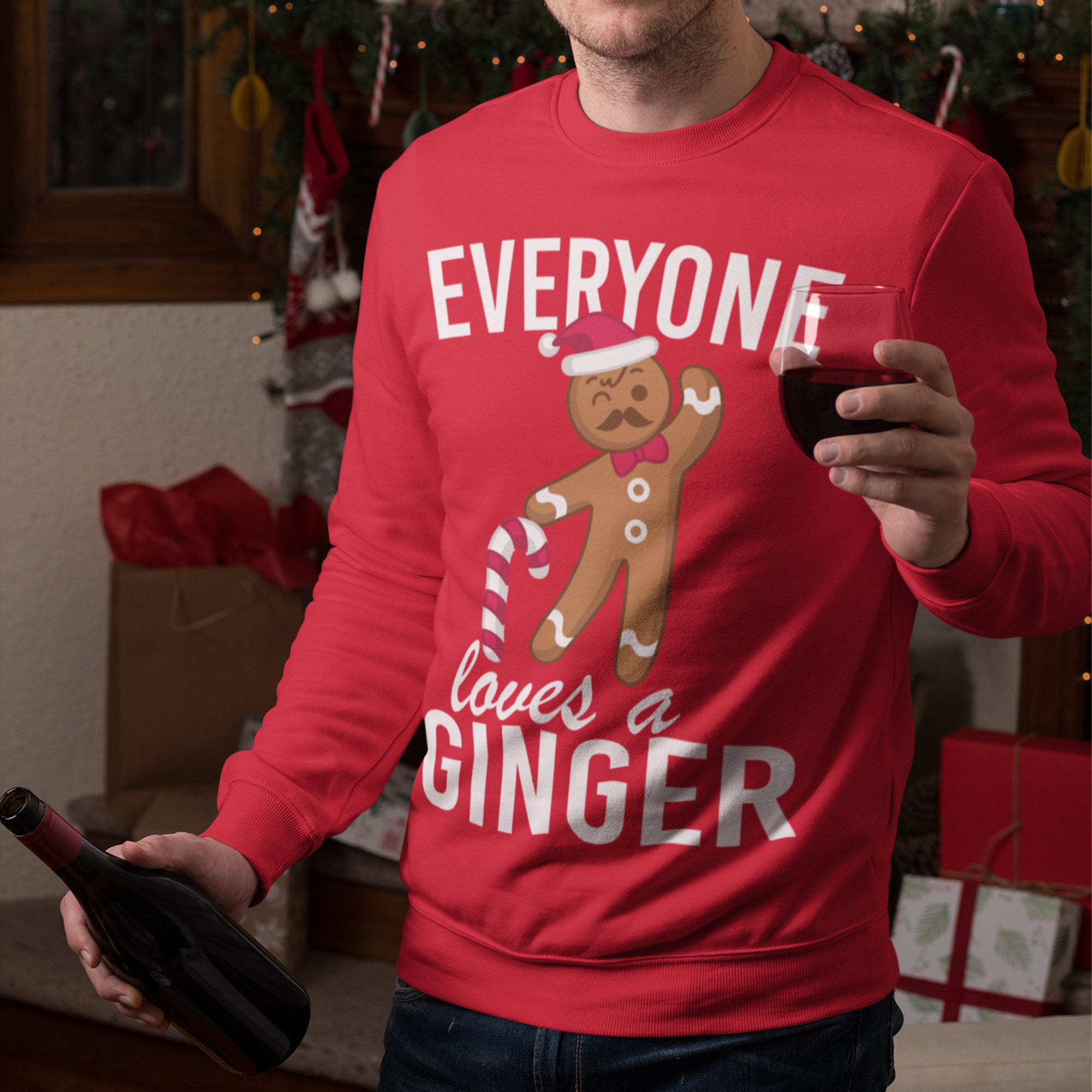 Everyone Love a Ginger Funny Christmas Sweatshirt for Men Christmas Jumper Gingerbread Ginger Hair Novelty Sweat Sweater Xmas Top Tshirt Etsy Canada