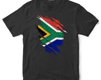 South Africa Torn Flag T Shirt For Kids, South African Flag Kids T Shirt, Kids Gifts For Sports Event