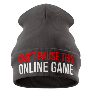 Cant Pause This Online Game, EMBROIDERED Beanie, Mens Beanie Hat, Gaming Gifts, Gift for Gamers, Gift for Boys, Boyfriend Dad Funny Birthday