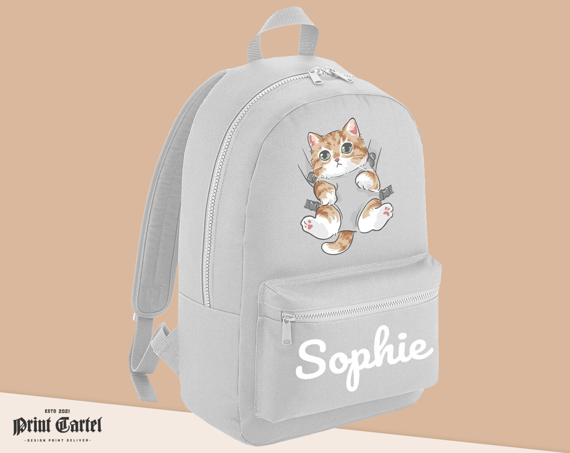 Girls Cat Backpack Etsy UK