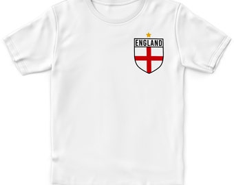 Engeland Badge Retro jongens T-shirt, Engeland top voor kinderen